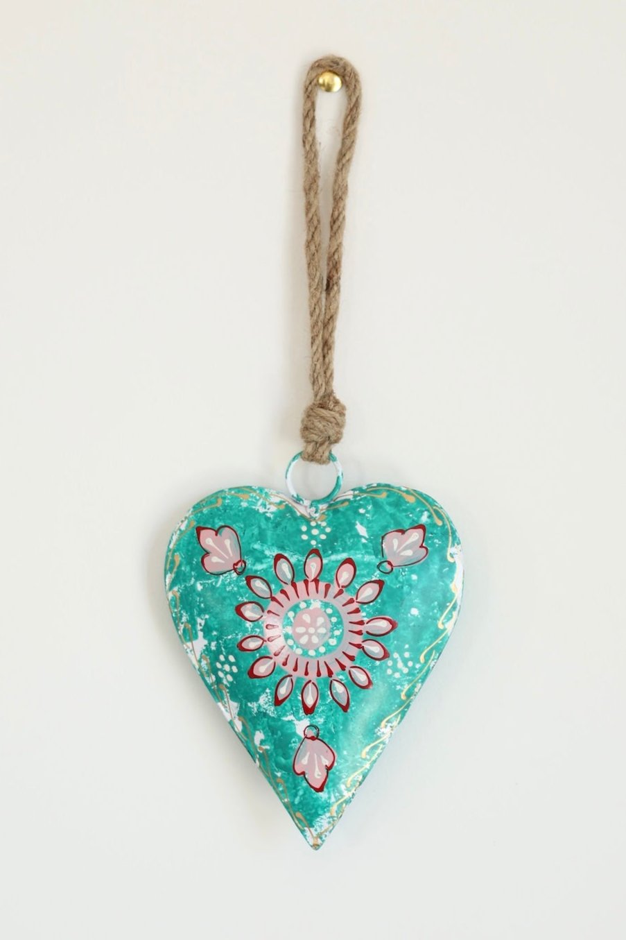 Small Turquoise Painted Heart