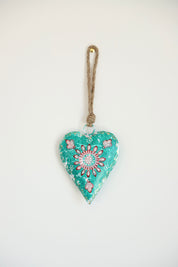 Small Turquoise Painted Heart