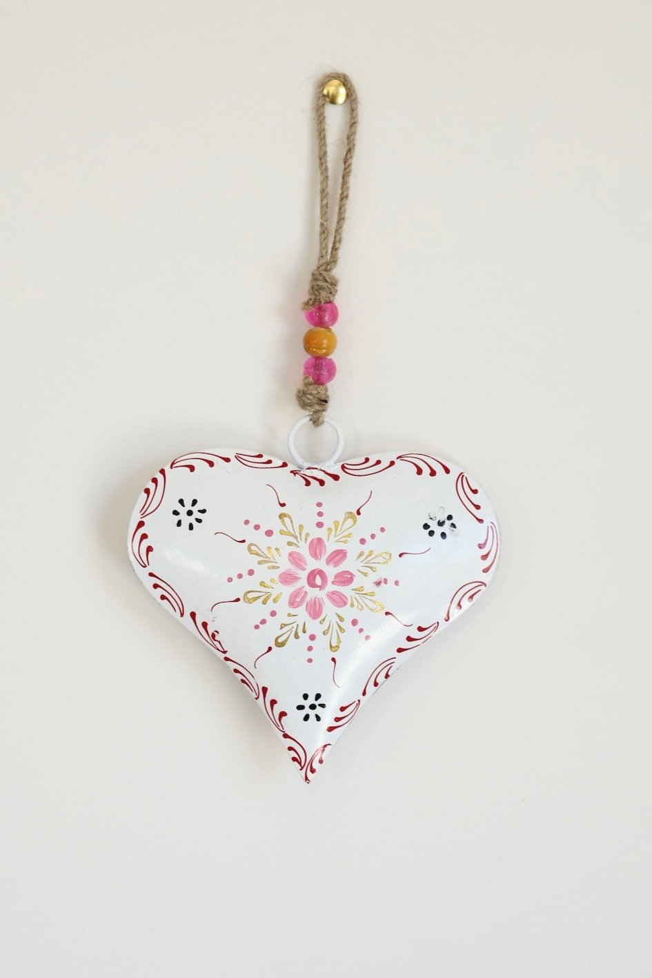 Large White Painted Heart