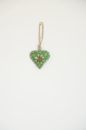 Small Green Painted Heart