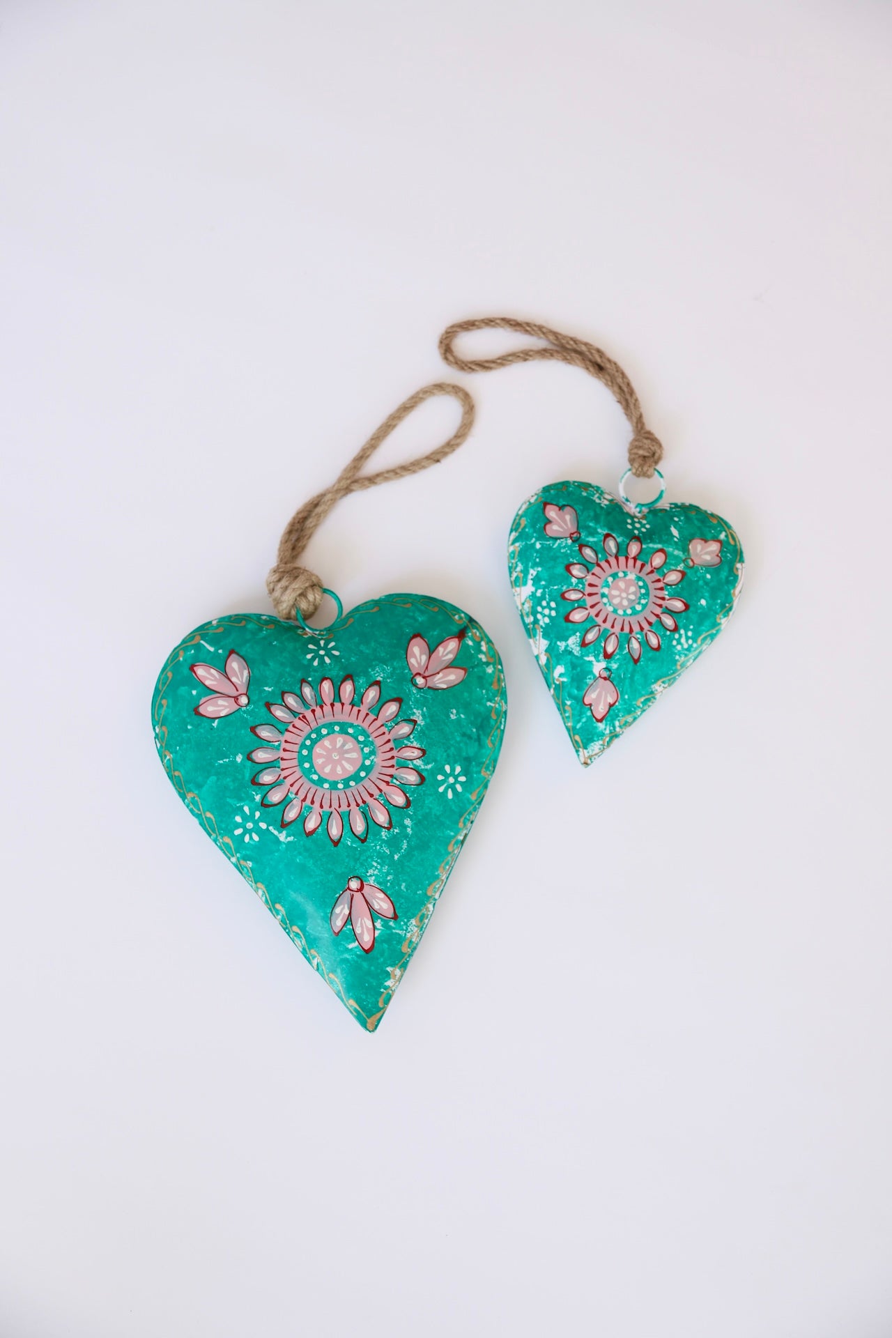 Large Turquoise Painted Heart