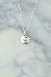 Silver Sun and Moon Necklace