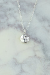 Silver Sun and Moon Necklace