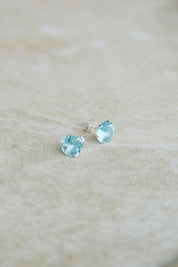 Blue Topaz Claw Set Studs