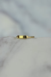 Gold Rectangle Bar Ring