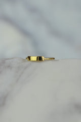 Gold Rectangle Bar Ring