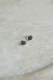 Square Labradorite Studs