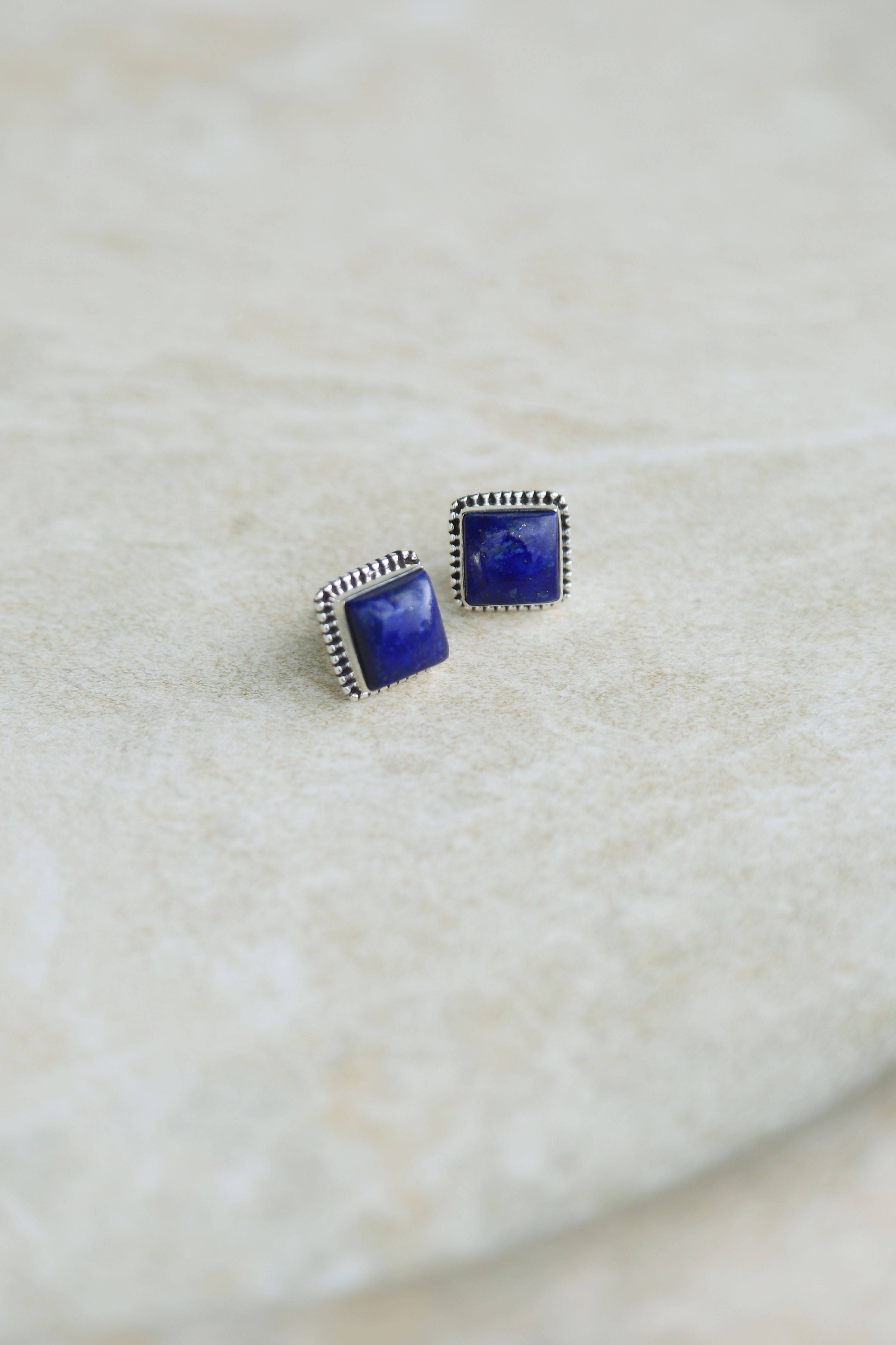 Square Lapis Studs