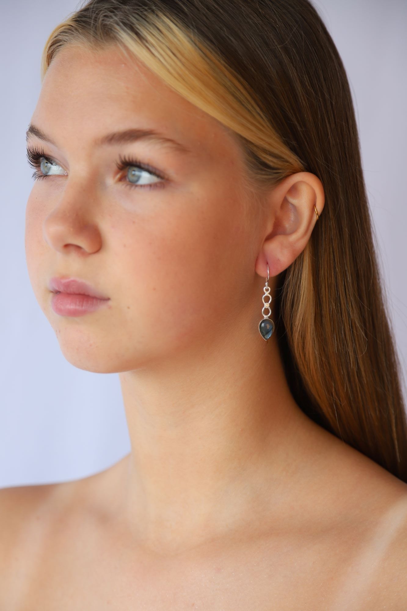 Open Knotwork Labradorite Earrings