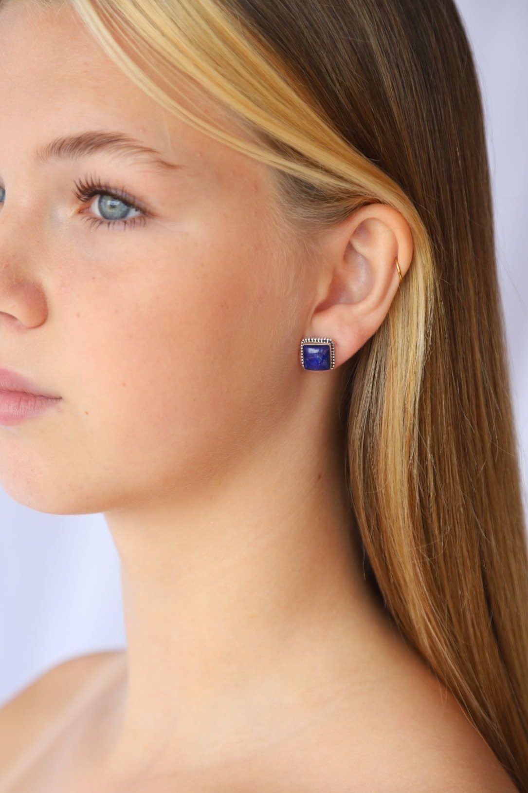 Square Lapis Studs