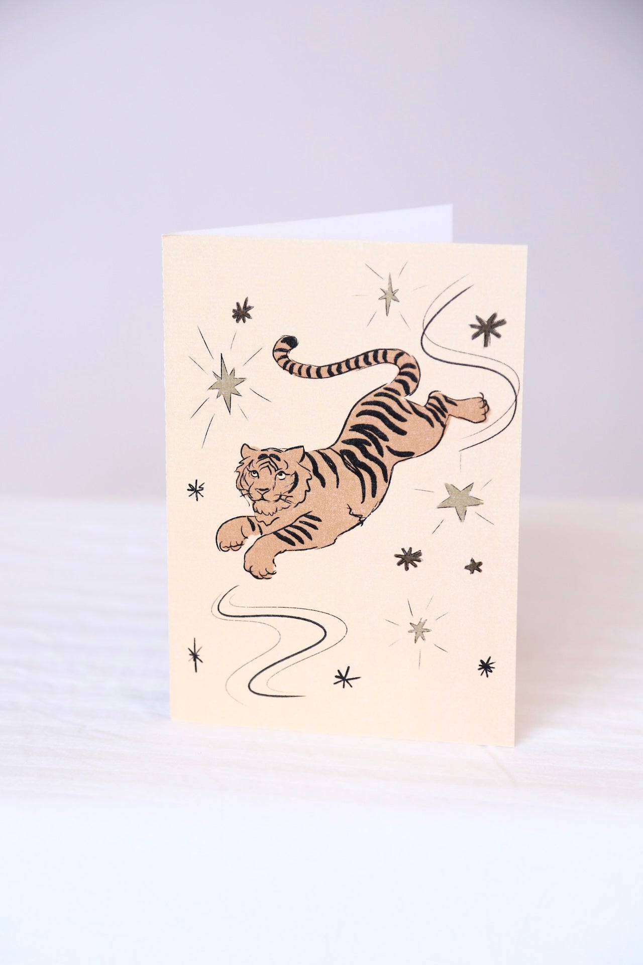 Starry Tiger Adventures Greeting Card