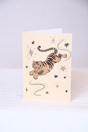 Starry Tiger Adventures Greeting Card