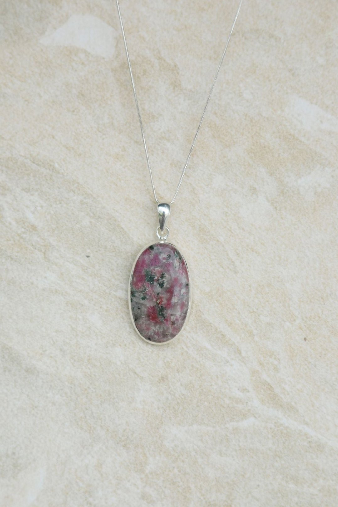 Pink Moss Agate Pendant