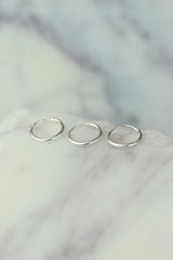 Tria Silver Hoops