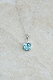 Square Blue Topaz Pendant