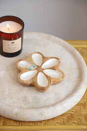 Wood Shell Flower Plate