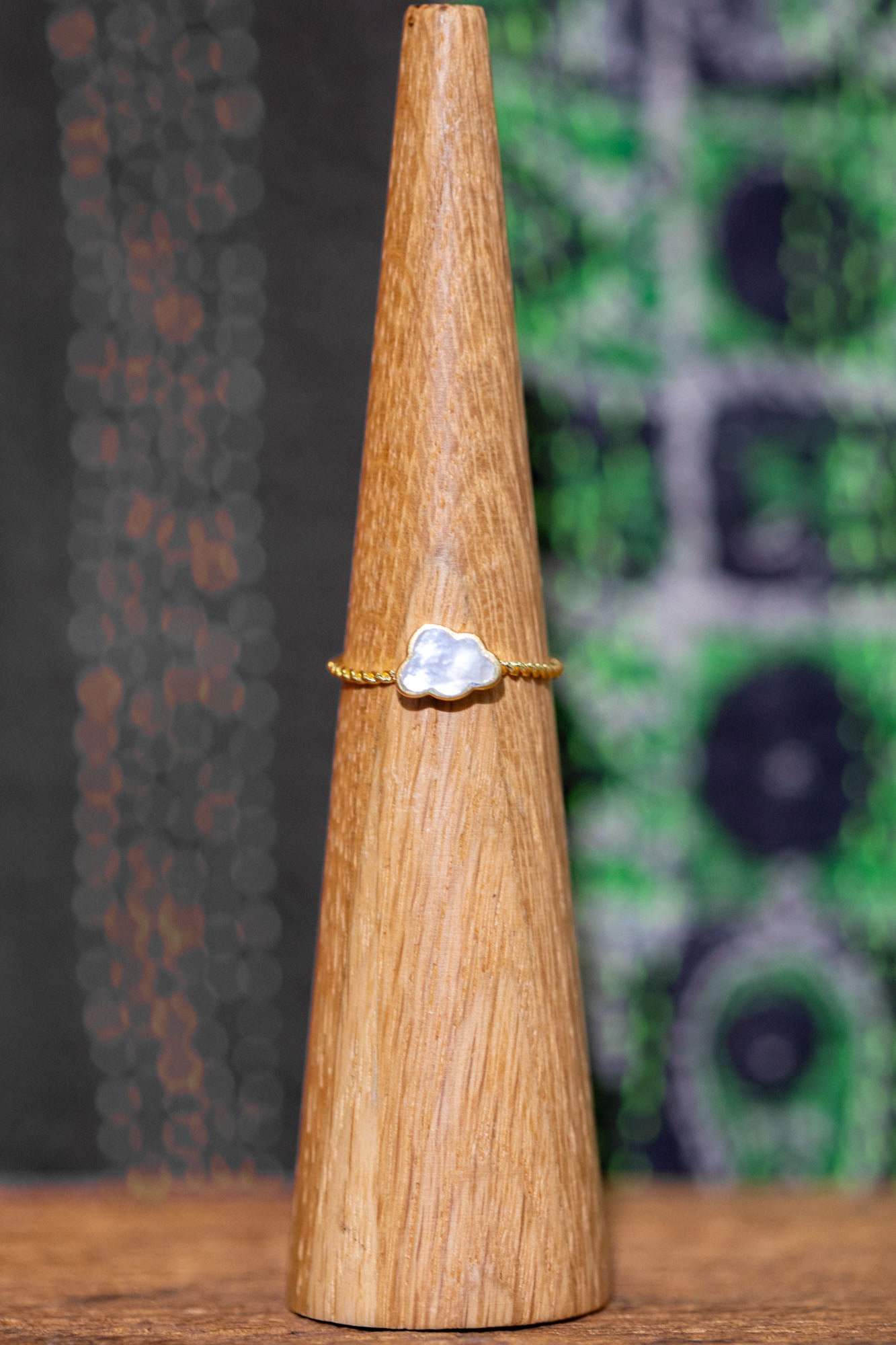 Gold Mother of Pearl Cloud Ring