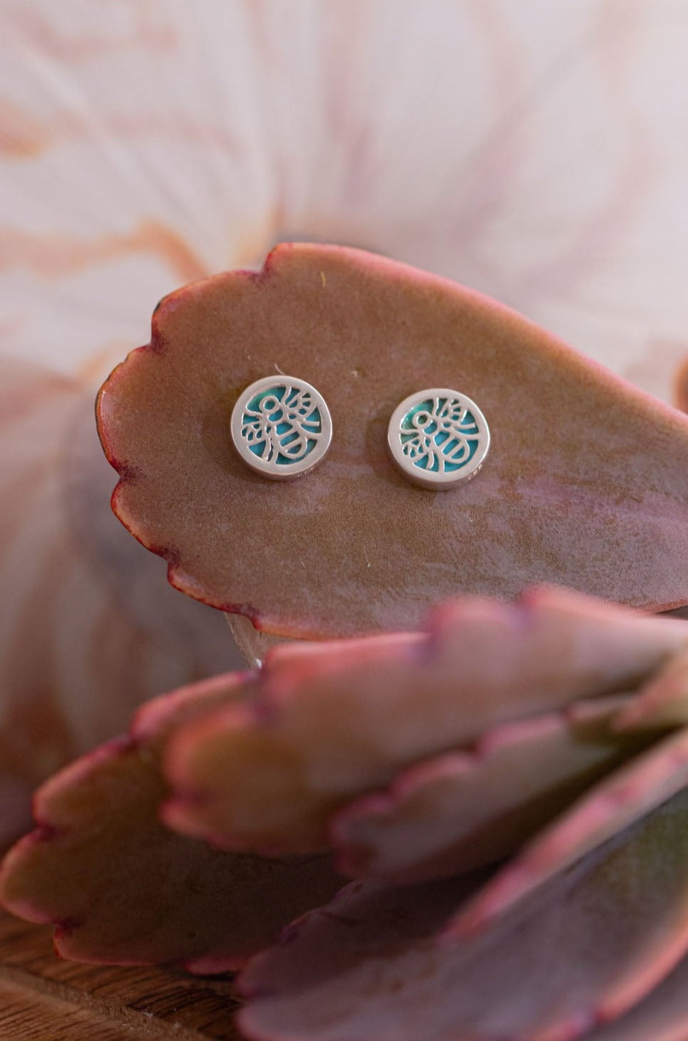 Blue Bee Studs