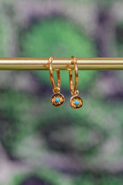 Gold Eye Charm Hoops