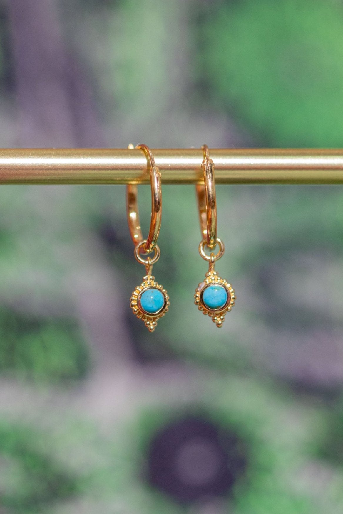 Gold Zali Charm Hoops