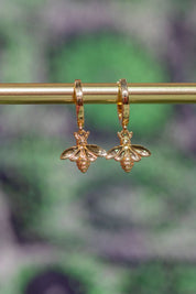 Gold Bee Hoops