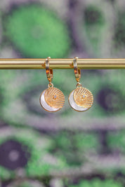 Gold Luna Mother of Pearl Hoops