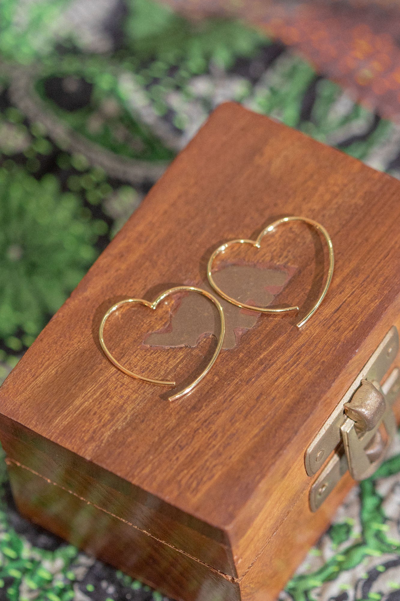 Gold Heart Hoops