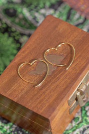 Gold Heart Hoops