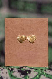 Gold Libi Heart Studs