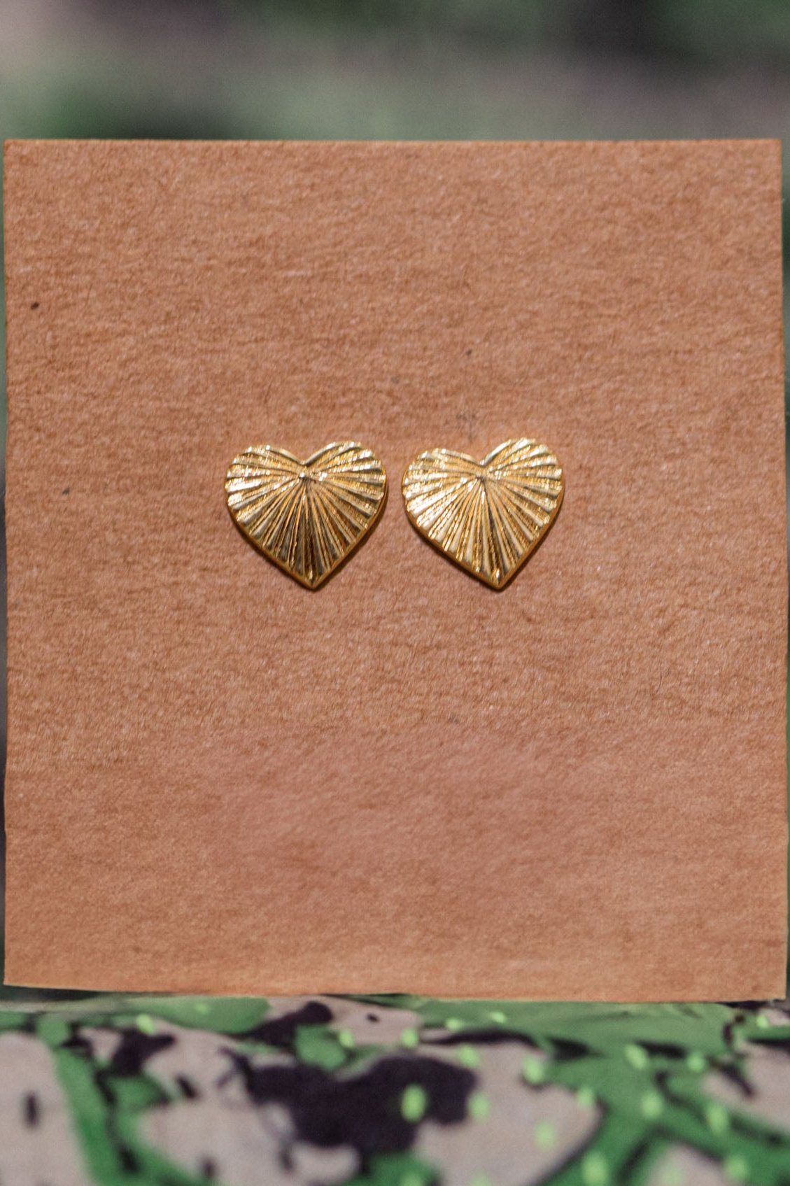 Gold Libi Heart Studs