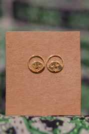 Gold Star Moon Studs