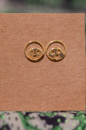 Gold Star Moon Studs