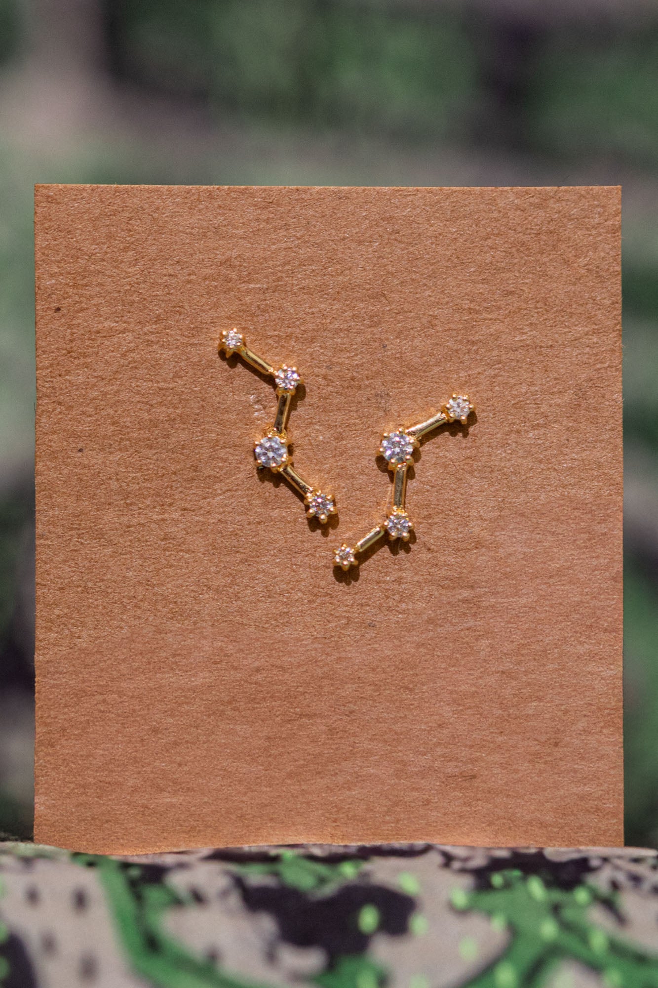 Gold Squiggle Studs