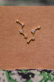 Gold Squiggle Studs