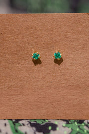 Gold Emerald Studs