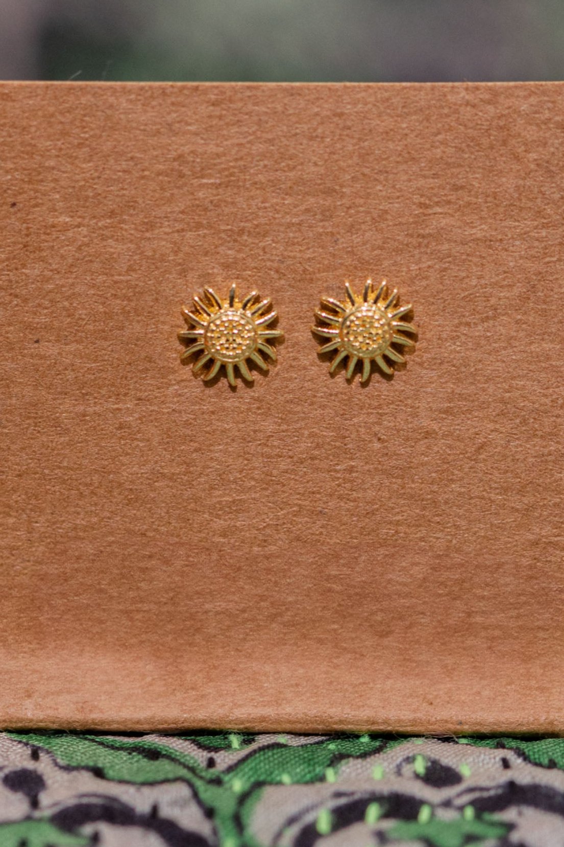 Gold Sunflower Studs