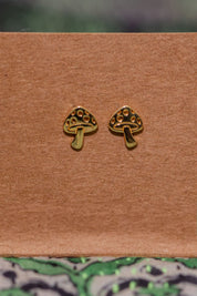 Gold Mushroom Studs