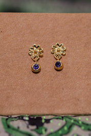 Gold Flower Iolite Drop