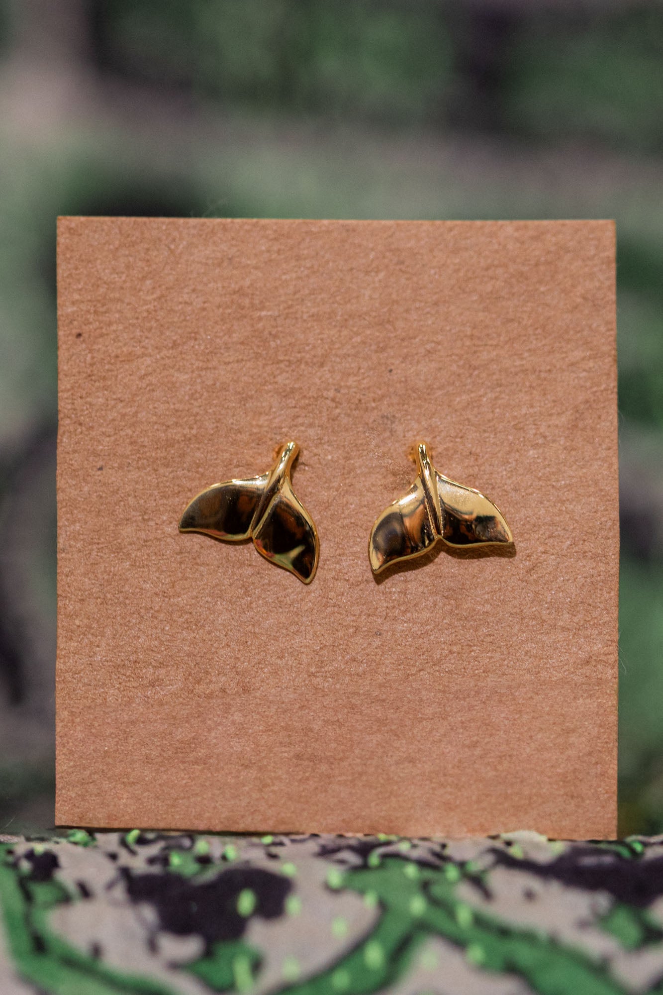 Gold Whale Tail Studs