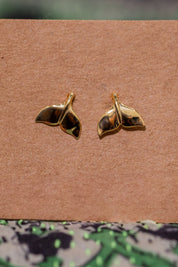 Gold Whale Tail Studs