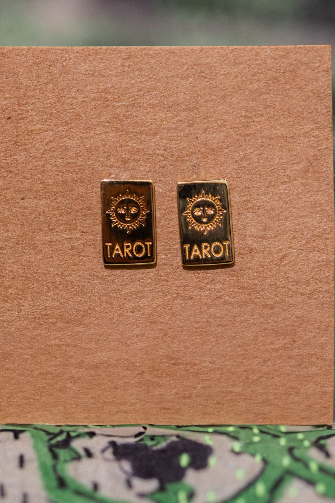 Gold Square Tarot Studs