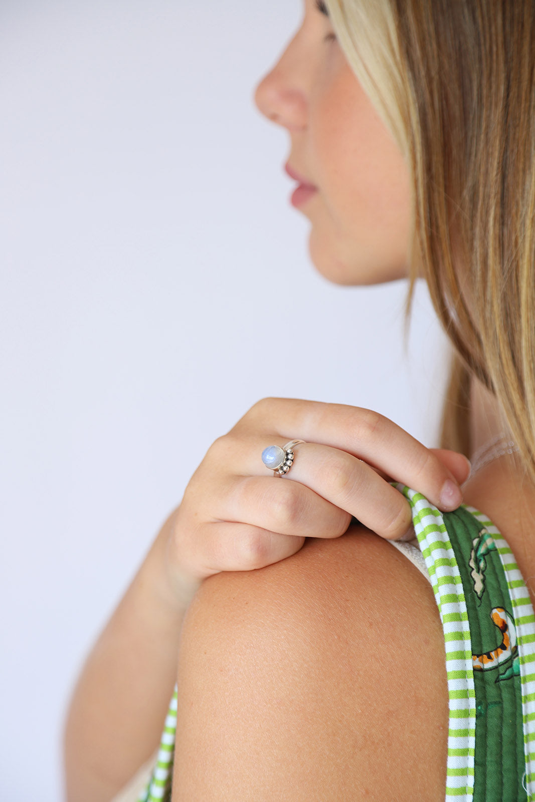 Rainbow Moonstone Ansh Ring