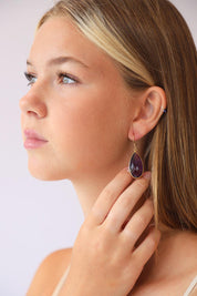 Gold Amethyst Chand Earrings