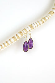 Gold Amethyst Chand Earrings