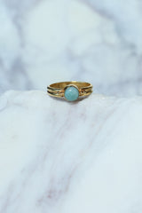 Gold Amazonite Uko Ring