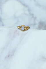 Gold Rainbow Moonstone Cardi Ring