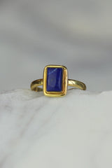 Lapis Gold Ezra Rectangle Ring
