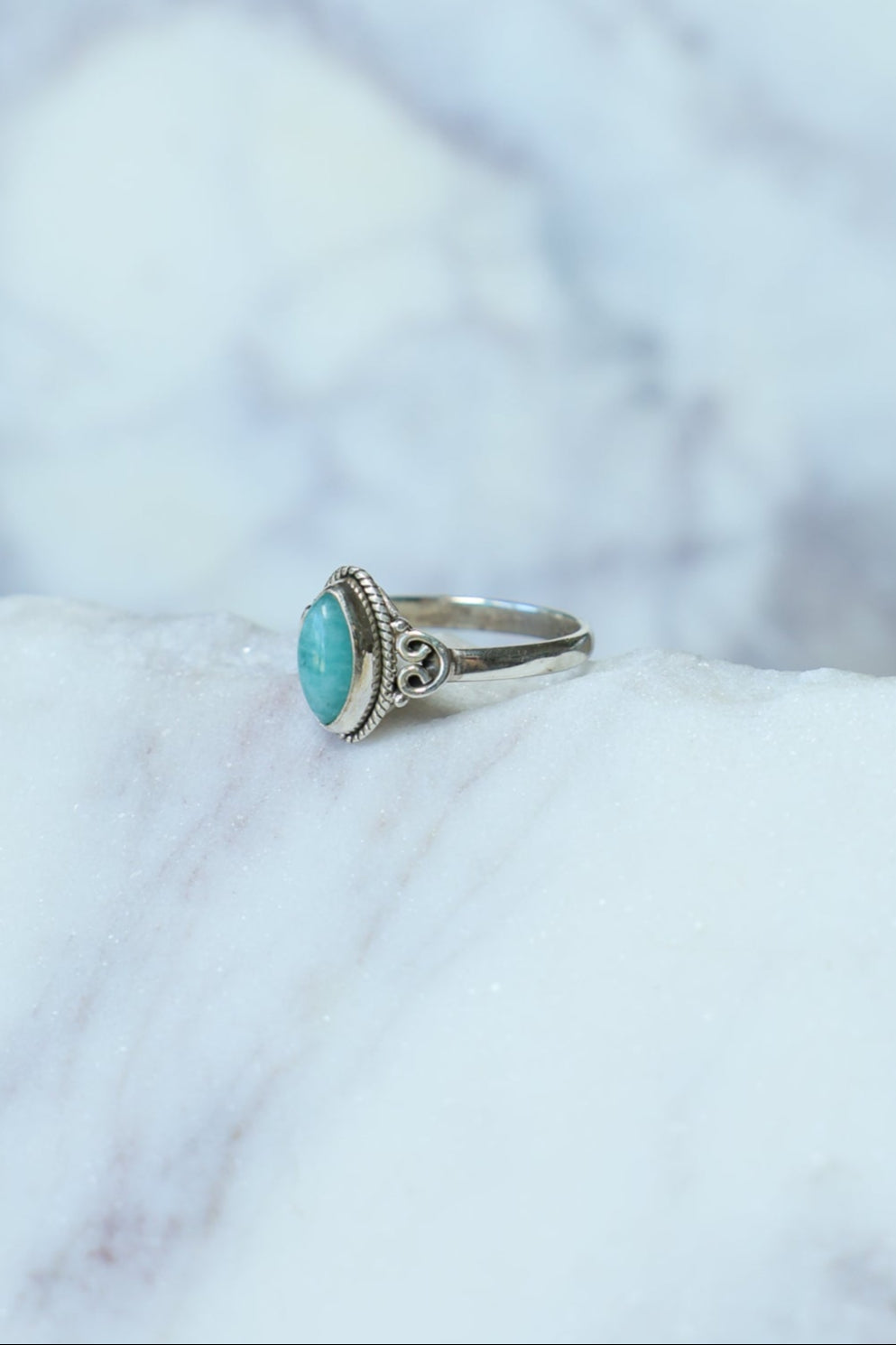 Amazonite Yasmin Marquise Ring