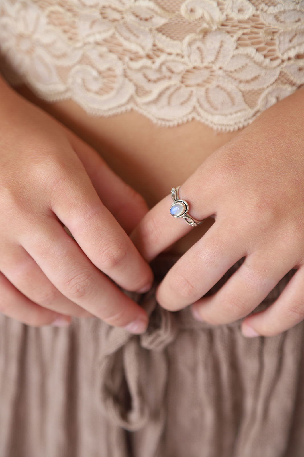 Rainbow Moonstone Miki Oval Ring