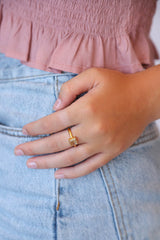Lemon Quartz Jolie Square Ring